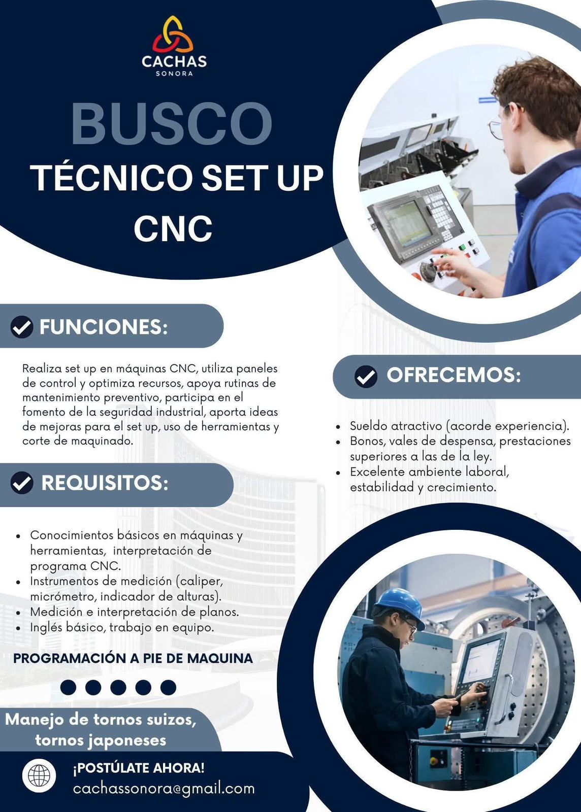 Cachas - Busco Técnico Set Up CNC