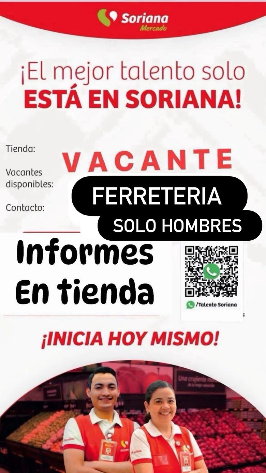 Soriana - Vacante Ferretería